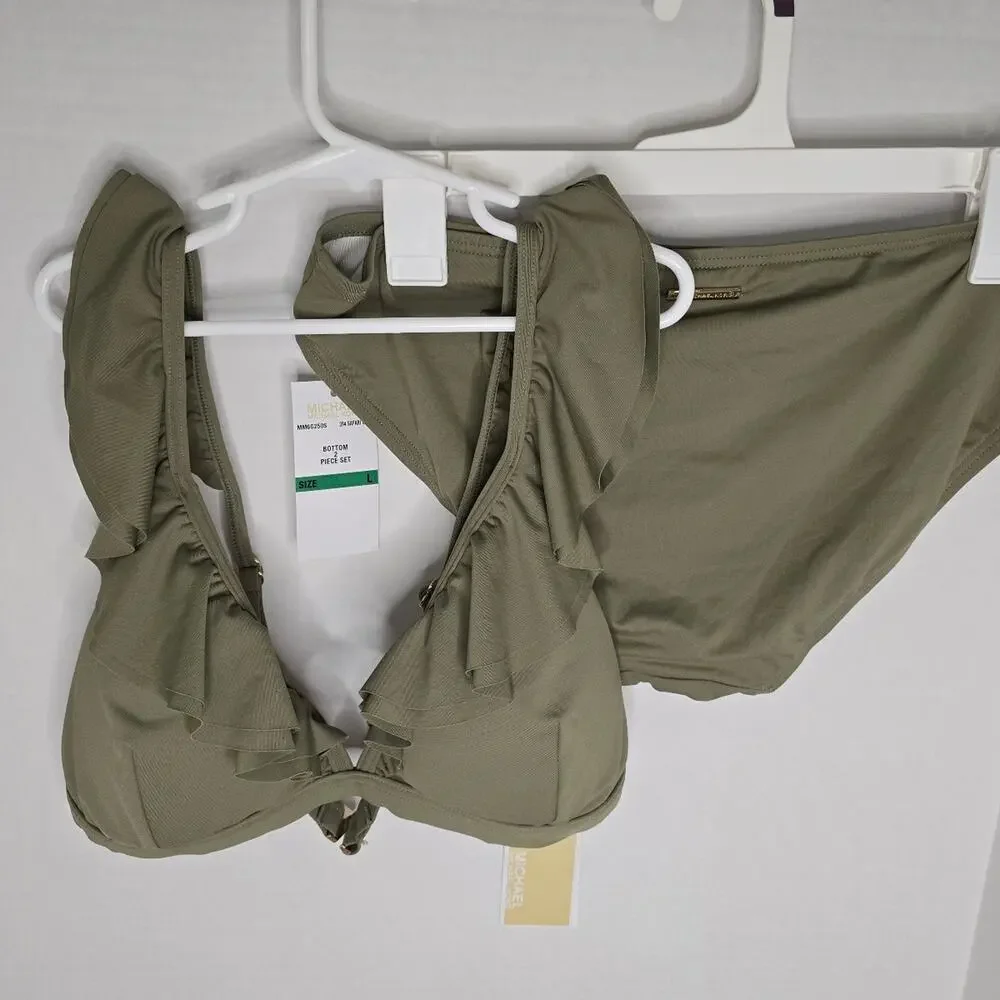Michael Kors Safari Green bikini set NWT size Large